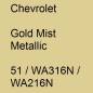 Preview: Chevrolet, Gold Mist Metallic, 51 / WA316N / WA216N.